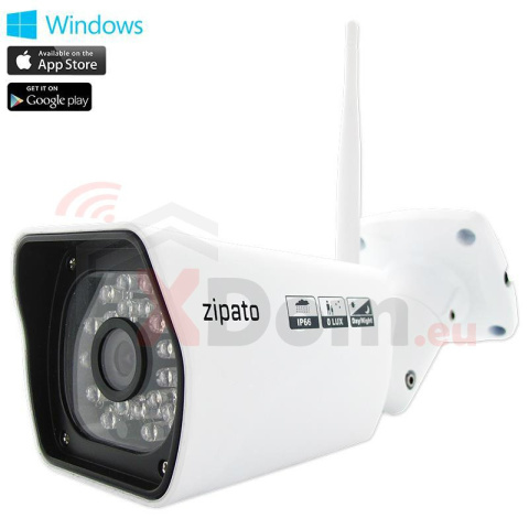 Zewnętrzna IP 720p 1.0 Mpix. Zipato bezprzewodowa kamera IP 720p do monitoringu HD montowana na zewnątrz budynku