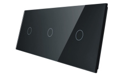 Potrójny panel szklany LIVOLO 70111 | Czarny