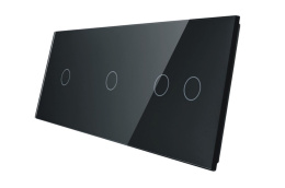 Potrójny panel szklany LIVOLO 70112 | Czarny