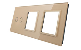 Potrójny panel szklany LIVOLO 702GG | Szampański
