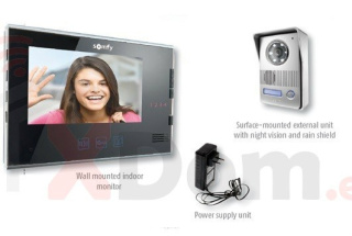 SOMFY Wideodomofon V400 z monitorem w kolorze czarnym, model 2401295