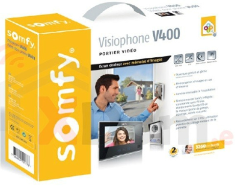 SOMFY Wideodomofon V400 z monitorem w kolorze czarnym, model 2401295