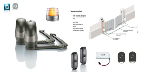 Somfy 1216506 Axovia 220B io Pakiet komfort (2 piloty 4-kanałowe Keygo io, fotokomórk,lampa, akumulator)