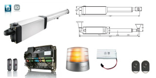 Somfy 1216312 Ixengo L 3S io - 24V Comfort Pack (2 piloty 4-kanałowe Keygo, lampa, fotokomórki, akumulator)