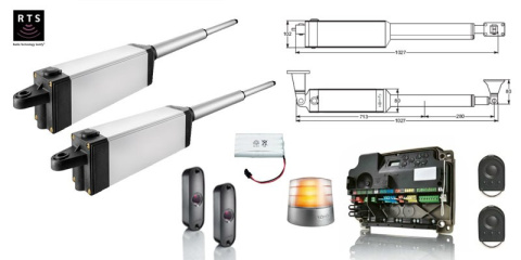 Somfy 1216310 Ixengo S 24V Comfort Pack (2 piloty 4-kanałowe Keygo, lampa z anteną, fotokomórki, akumulator)