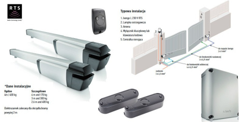 Somfy 1216435 Ixengo L 230V Standard Pack (1 pilot 2-kanałowy Keytis, zestaw fotokomórek)