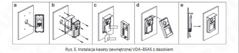 KASETA ZEWNĘTRZNA WIDEODOMOFONU ''EURA'' VDA-81A5 ''2EASY'' natynkowa 2-lokatorska fisheye z funkcją karty zbliżeniowej