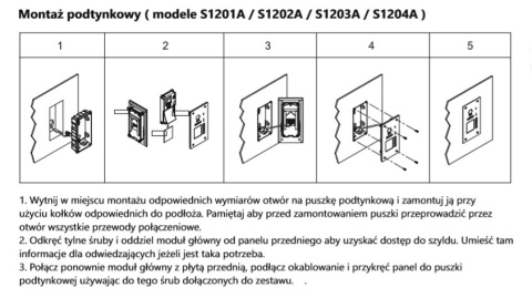 Vidos S1202A dwurodzinna stacja bramowa wideodomofonu cyfrowego