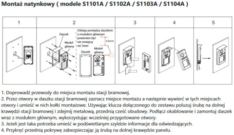 Zestaw cyfrowy wideodomofon dwurodzinny VIDOS S1102A_M1021B czarny