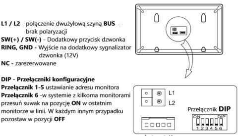 Zestaw cyfrowy wideodomofon dwurodzinny VIDOS S1102A_M1021W biały