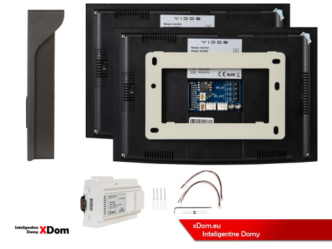 Zestaw wideodomofony z szyfratorem Vidos S200 dwa monitory M200B