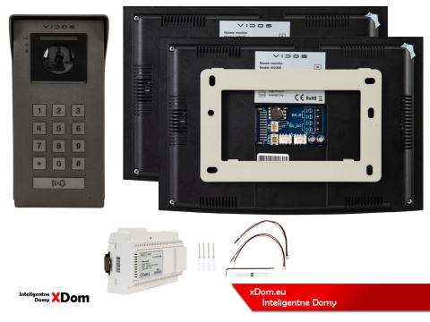 Zestaw wideodomofony z szyfratorem Vidos S200 dwa monitory M200B