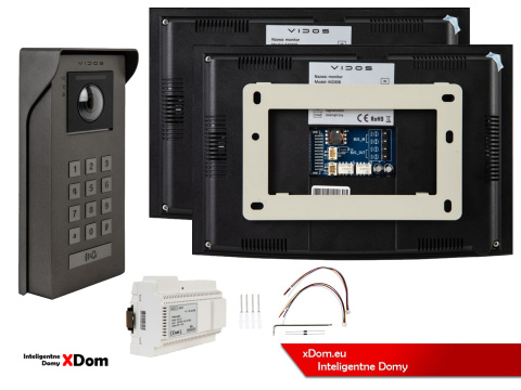 Zestaw wideodomofony z szyfratorem Vidos S200 dwa monitory M200B