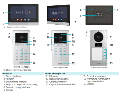 Wideodomofon ORNO OR-VID-MA-1080/B GAYD