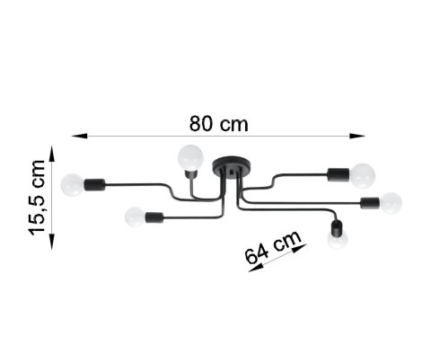 Żyrandol VECTOR 6 czarny