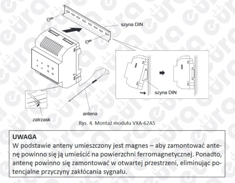 MODUŁ TELEFONICZNY GSM ''EURA'' VXA-62A5 ''2EASY''