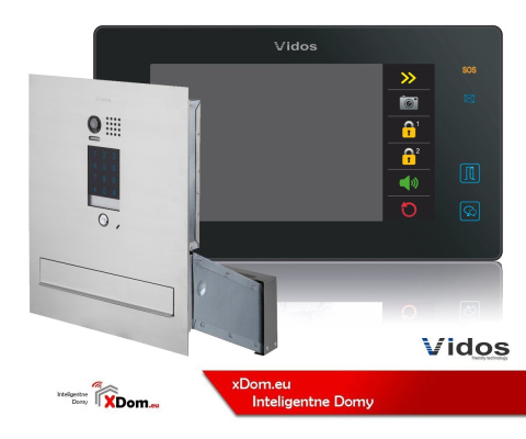 VIDOS Zestaw wideodomofonu skrzynka na listy z szyfratorem monitor 7 cali S1401D-SKM+M1021B