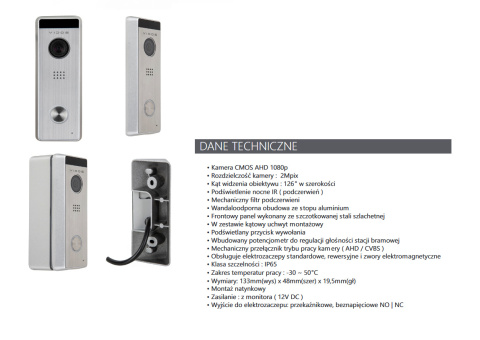 Wideodomofon Vidos S10 i monitorem M10W-X WiFi Wideodomofon Vidos S10 i monitorem M10W-X WiFi