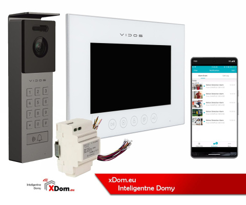 Wideodomofon Vidos z natynkową stacją S12D z szyfratorem i dotykowym monitorem M11W-X
