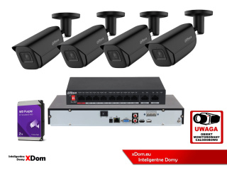 Zestaw mocnych kamer IP do domu Dahua 4x Kamera IPC-HFW3842E-AS-0280B-BLACK