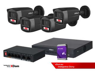 Zestaw monitoringu 4 kamery 4MPx Dahua IPC-HFW1439TL1-A-IL + Rejestrator + Dysk + Switch PoE