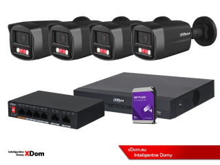 Zestaw monitoringu 4 kamery 4MPx Dahua IPC-HFW1439TL1-A-IL + Rejestrator + Dysk + Switch PoE