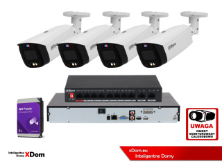 Zestaw monitoringu w kolorze IP DAHUA 4 kamery IPC-HFW3849T1-AS-PV-0280B-S4 8Mpx