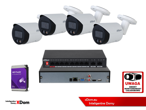 Zestaw monitoringu z możliwością rozbudowy IP Dahua 4x IPC-HFW2849S-S-IL-0280B 8MPx Zestaw monitoringu z możliwością rozbudowy IP Dahua 4x IPC-HFW2849S-S-IL-0280B 8MPx
