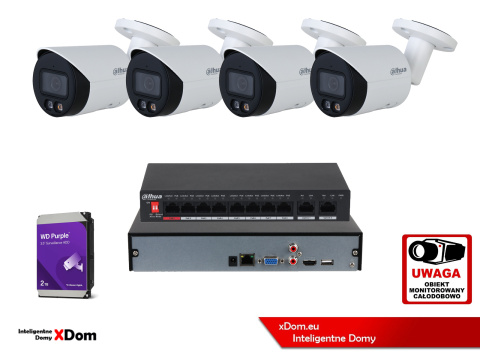 Zestaw monitoringu z możliwością rozbudowy IP Dahua 4x IPC-HFW2849S-S-IL-0280B 8MPx Zestaw monitoringu z możliwością rozbudowy IP Dahua 4x IPC-HFW2849S-S-IL-0280B 8MPx