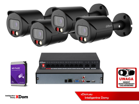 Zestaw monitoringu z możliwością rozbudowy IP Dahua 4x IPC-HFW2849S-S-IL-0280B-BLACK 8MPx Zestaw monitoringu z możliwością rozbudowy IP Dahua 4x IPC-HFW2849S-S-IL-0280B-BLACK 8MPx