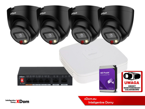 System monitoringu ogrodu 4x kamera IP Dahua IPC-HDW1839T-A-IL-0280B-S6 BLACK 8Mpx System monitoringu ogrodu 4x kamera IP Dahua IPC-HDW1839T-A-IL-0280B-S6 BLACK 8Mpx
