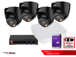 System monitoringu ogrodu 4x kamera IP Dahua IPC-HDW1839T-A-IL-0280B-S6 8Mpx
