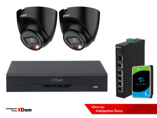 ZESTAW 2 Kamery IP Dahua 4mpx IPC-HDW1439V-A-IL-BLACK + DYSK 1TB