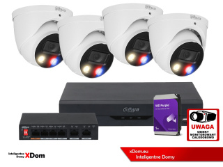 Zestaw 4 Kamery 5MPx Dahua IPC-HDW3549H-AS-PV-0280B-S5