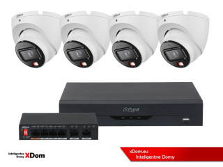 Zestaw monitoringu IP 4x kamera 8MPx Dahua IPC-HDW1839T-A-IL-0280B-S6 Smart Dual Light