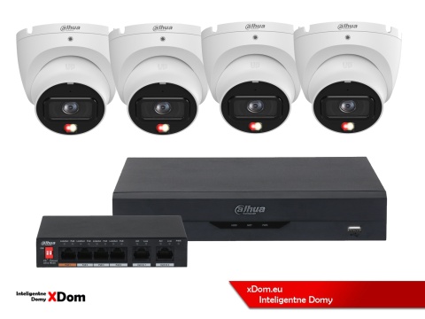 Zestaw monitoringu IP 4x kamera 8MPx Dahua IPC-HDW1839T-A-IL-0280B-S6 Smart Dual Light