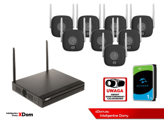 Zestaw monitoringu IP Dahua 8 Kamer WI-FI 5MPx aktywne odtraszanie LED IR do 30m