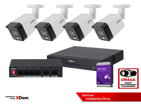 Zestaw monitoringu na 4 kamery IP 6MPx Dahua IPC-HFW1639TC-A-IL-0280B-S6 Zestaw monitoringu na 4 kamery IP 6MPx Dahua IPC-HFW1639TC-A-IL-0280B-S6
