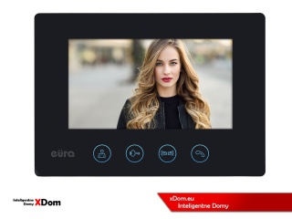 MONITOR ''EURA'' VDA-42A3 ''CONNECT+'' - czarny, 7'', otwieranie 2 wejść, AHD