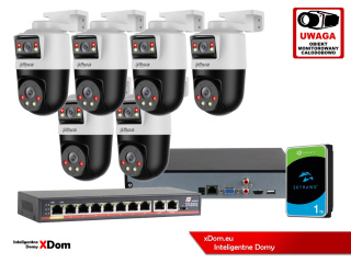 Zestaw monitoringu IP Dahua 6 kamer obrotowych 2MP+2MP z dyskiem 1TB