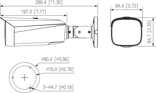 Kamera IP DAHUA IPC-HFW3649T1-AS-PV-0280B-PRO-BLACK