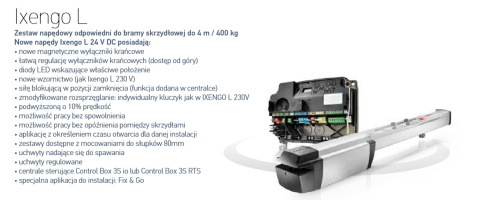 Napęd bram skrzydłowych SOMFY 1216557 Ixengo L 3S io - 24V EE Pack