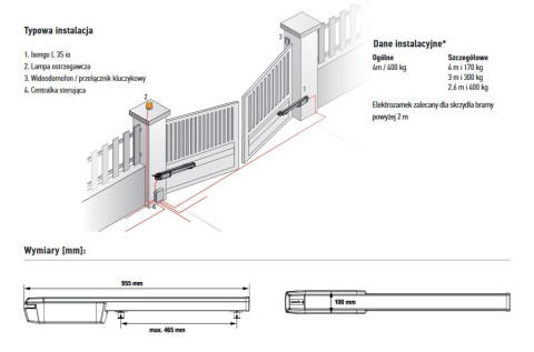 Napęd bram skrzydłowych SOMFY 1216557 Ixengo L 3S io - 24V EE Pack