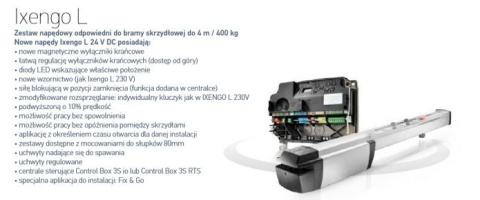 Napęd bram skrzydłowych SOMFY 1216558 Ixengo L 3S io - 24V Comfort Pack