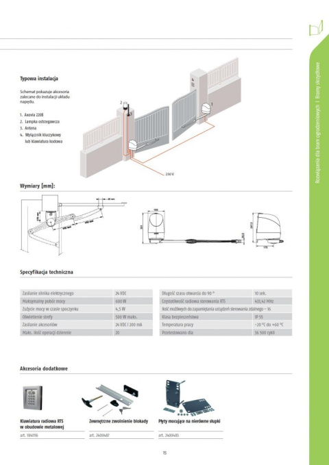 Nowość SOMFY 1216502 Axovia 220B RTS Comfort Pack (2 piloty 4-kanałowe Keygo, lampa z anteną, akumulator, fotokomórki)