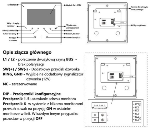 VIDOS Zestaw wideodomofonu skrzynka na listy monitor 3,5 S1201-SK+M1022W