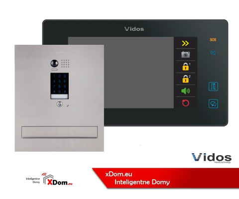 VIDOS Zestaw wideodomofonu skrzynka na listy z szyfratorem monitor 7 cali S1401D-SKM+M1021B
