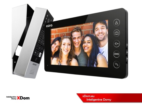 Zestaw Wideodomofonu Eura stacja bramowa z szyfratorem i czytnikiem RFID VDA-80A3 monitor 7'' VDA-05A3