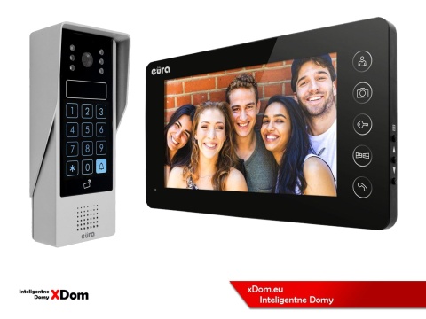 Zestaw Wideodomofonu Eura stacja bramowa z szyfratorem i czytnikiem RFID VDA-80A3 monitor 7'' VDA-05A3