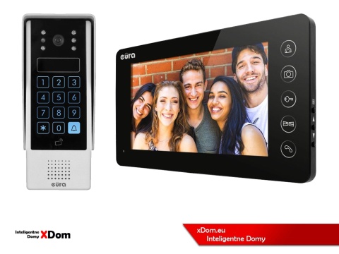 Zestaw Wideodomofonu Eura stacja bramowa z szyfratorem i czytnikiem RFID VDA-80A3 monitor 7'' VDA-05A3